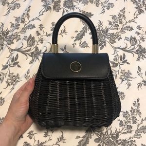 BLACK MINI RAFFIA BAG
